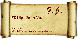 Fülöp Jozafát névjegykártya